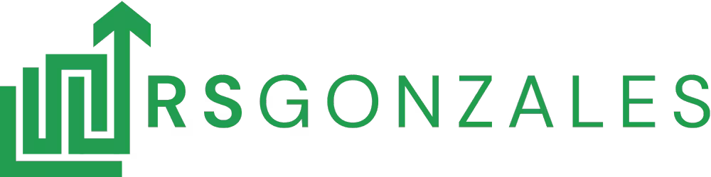 RS Gonzales logo featuring green geometric shapes and text, representing an HVAC marketing agency focused on SEO and adv